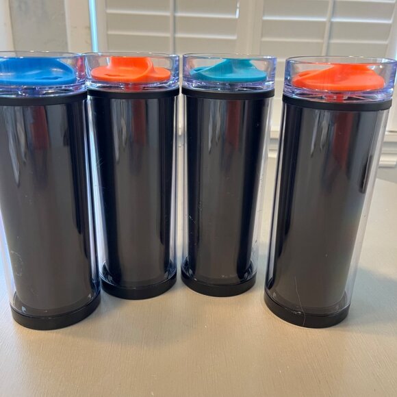 4 Carnival Cruise Ship NEW Souvenir Port Photo Display Cups Lids - Picture 4 of 11